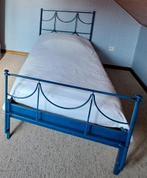 1-persoonsbed zonder lattenbodem/matras, Huis en Inrichting, Slaapkamer | Bedden, Blauw, 90 cm, Eenpersoons, Metaal