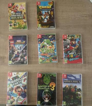 8 Nintendo Switch games bundel Mario, Luigi, Yoshi, Crash  beschikbaar voor biedingen