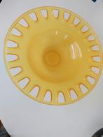 Vintage glazen fruitschaal oranje-oker 44 cm, Ophalen