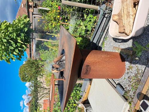 Bbq Plancha cortenstaal, Tuin en Terras, Houtskoolbarbecues, Gebruikt, Ophalen