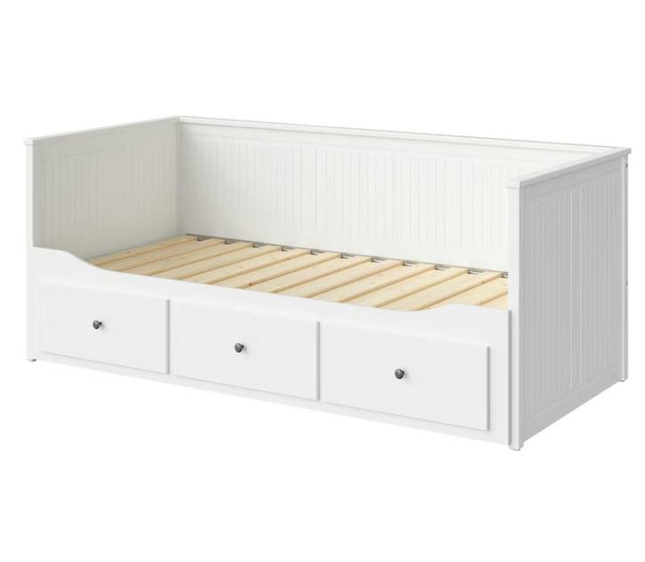Uitschuifbaar dubbel bed Hemnes Ikea, Huis en Inrichting, Slaapkamer | Bedden, Gebruikt, Tweepersoons, 160 cm, 210 cm, Hout, Wit