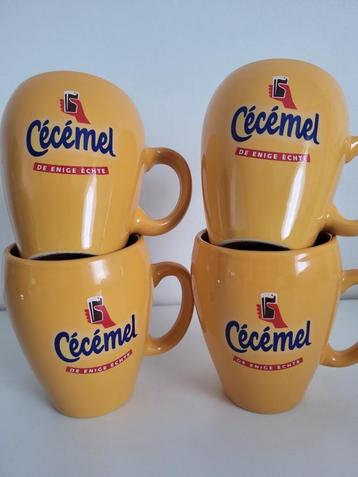 4 gele mokken Cécémel tassen cecemel chocomelk kopje koppen beschikbaar voor biedingen