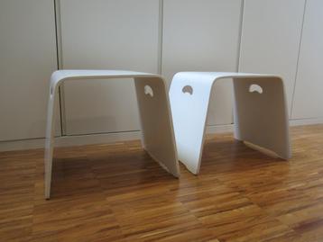 2 x tabouret Ikea Benjamin blanc vintage Lisa Norinder ca 19