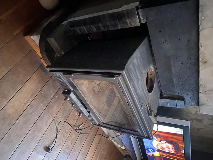 Gietijzeren inbouwcassette, Huis en Inrichting, Kachels, Gebruikt, Inbouw, Houtkachel, Hout, Ophalen
