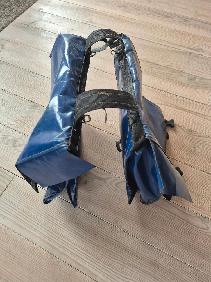 Dubbele Fietstas Donkerblauw, Fietsen en Brommers, Fietsaccessoires | Fietstassen, Gebruikt, Ophalen of Verzenden