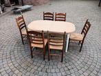 Tafel met 6 stoelen,landelijke stijl, Huis en Inrichting, Complete eetkamers, Ophalen, Gebruikt
