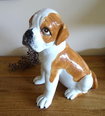 Grote handbeschilderde boxer puppy, 28 cm hoog. 1,516 kg beschikbaar voor biedingen
