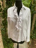 Scapa witte katoenen blouse met rushes - 38/40, Kleding | Dames, Maat 38/40 (M), Scapa, Wit, Ophalen of Verzenden