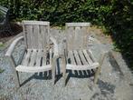 2 houten tuinstoelen teak, Tuin en Terras, Tuinstoelen, Ophalen, Gebruikt, Hout