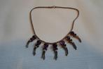 Ketting Zilver Amathist, Handtassen en Accessoires, Antieke sieraden, Ophalen, Zilver, Ketting, Met edelsteen