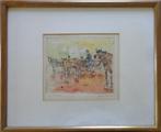 REGNIER DE HERDE / PAARDENKOETS / ZW-W ETS + AQUAREL 43x52cm, Ophalen of Verzenden