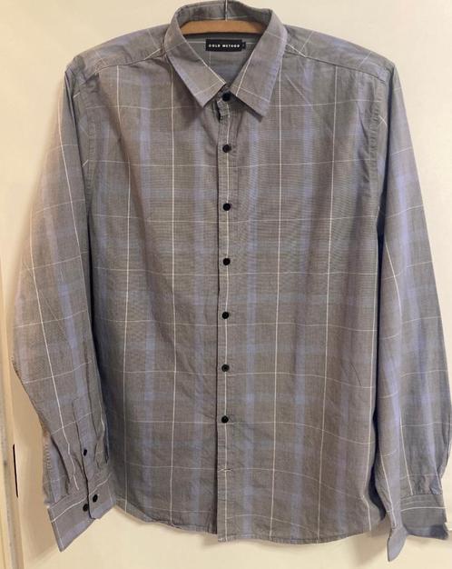 Herenhemd " Cold Method" geruit - XL, Kleding | Heren, Overhemden, Zo goed als nieuw, Halswijdte 43/44 (XL), Blauw, Ophalen of Verzenden
