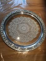 Verzilverde schaal met kantkloswerk ertussenin, Antiek en Kunst, Ophalen
