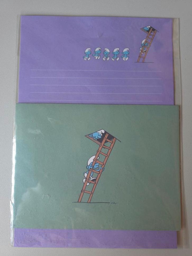 Papier à lettre mauve Schtroumpf, Verzamelen, Smurfen, Nieuw, Overige typen, Verschillende Smurfen, Verzenden