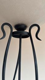 Staanlamp met glazen kap, blauw gehamerde voet, Enlèvement, Utilisé, Bleu