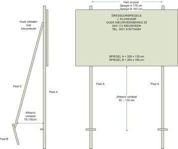 gereserveerd ophangingssysteem dressuurspiegel buitenbak beschikbaar voor biedingen
