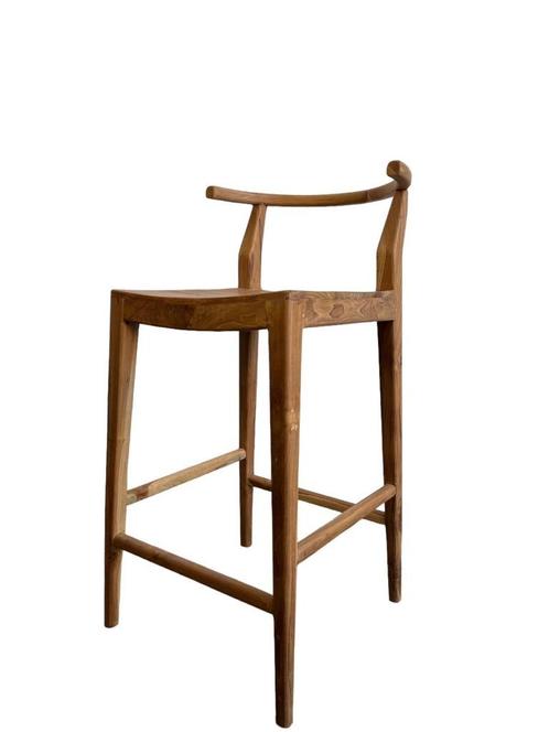 wabisabi houten barkruk / tabouret, Huis en Inrichting, Krukjes, Nieuw, Ophalen of Verzenden