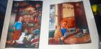 TinTin -Zeldzame Dubbel Print -Hommage aan Hergé-Gesigneerd, Ophalen of Verzenden