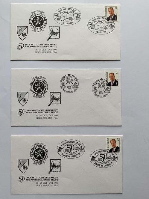 3 Enveloppes 50 jaar Belgische Legerpost 1996 Spich BSD-FBA, Verzamelen, Militaria | Algemeen, Landmacht, Overige typen, Ophalen of Verzenden