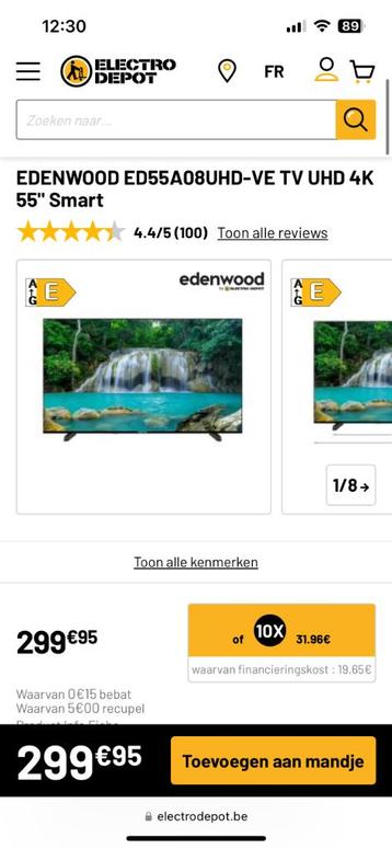 Edenwood smart-tv, LED, 50 Hz, Nieuw, 100 cm of meer
