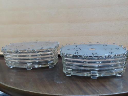 Duo identieke Verkade Waxine RECHAUD warmhoudschaal, Antiek en Kunst, Antiek | Glaswerk en Kristal, Ophalen of Verzenden