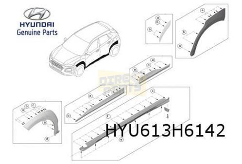 Hyundai Kona wielkuiplijst voorscherm Rechts (CA Black) Orig, Auto-onderdelen, Carrosserie, Spatbord, Hyundai, Nieuw, Ophalen of Verzenden