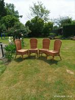 4 chaises  vintage en rotin, Ophalen, Rotan