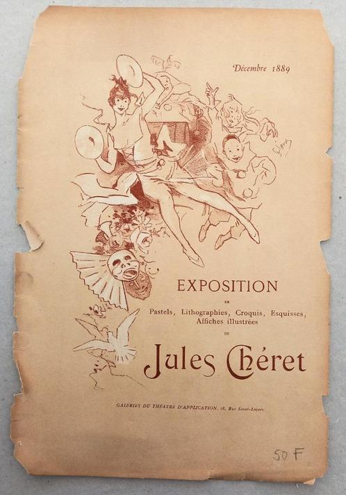 Lithografie Jules Chéret 1889 Exposition - art nouveau, Antiquités & Art, Art | Lithographies & Sérigraphies, Enlèvement ou Envoi