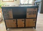 Buffet industriel bois & métal  6 portes style vintage, Ophalen, Zo goed als nieuw, Minder dan 100 cm, 25 tot 50 cm