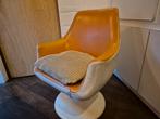 Originele vintage oranje Lusch Erzeugnis draaifauteuil, Huis en Inrichting, Fauteuils, Ophalen, Kunststof, Gebruikt, Minder dan 75 cm