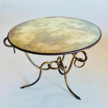 René Drouet Salontafel met eglomisé glas. beschikbaar voor biedingen