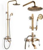 Retro regendouche 20 cm + handdouche – ongebruikt, Huis en Inrichting, Minder dan 50 cm, 100 tot 150 cm, Overige typen, Nieuw