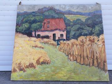 Huile sur toile moisson de jeanne paquet beschikbaar voor biedingen