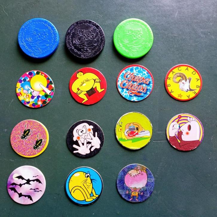 Lot 12 Chupa Caps + 3 Zappers – Chupa Chups, Verzamelen, Flippo's, Losse flippo's, Ophalen of Verzenden