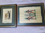 2 prachtige papyrus tekeningen, Ophalen of Verzenden