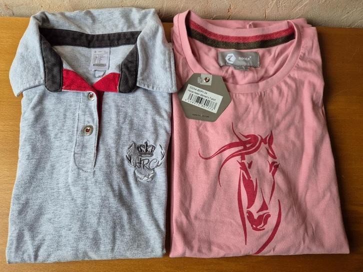 2 paardrij t-shirts - Nieuw - maat 34, Dieren en Toebehoren, Paardrijkleding, Nieuw, Dames, Kinderen, Bovenkleding, Recreatie