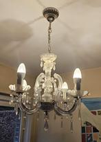 luchter landelijke stijl 4 lampen + glazen luchter, Huis en Inrichting, Ophalen of Verzenden, Zo goed als nieuw, Kunststof, Landelijk