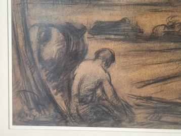 Houtskool tekening Frans Cuypers beschikbaar voor biedingen