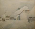 A. Van Cleemput: Winters hoevezicht 1955 (65 x 59 cm), Enlèvement ou Envoi