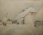 A. Van Cleemput: Winters hoevezicht 1955 (65 x 59 cm), Antiek en Kunst, Ophalen of Verzenden