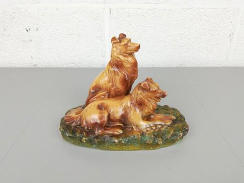 Gipsen beeld van 2 honden, Verzamelen, Beelden en Beeldjes, Zo goed als nieuw, Ophalen of Verzenden