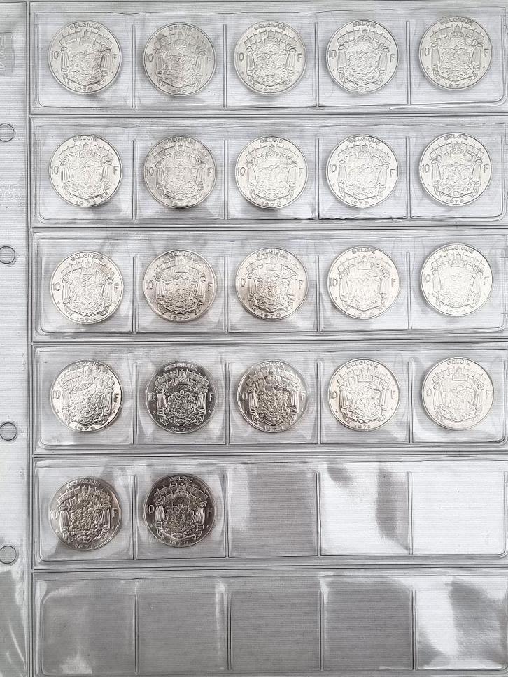 Munten 10 Frank/ volledige reeks vanaf 1969 tot 1979, Postzegels en Munten, Munten | België, Setje, Metaal, Ophalen of Verzenden