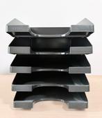 5 x Leitz Plus Brievenbakje A4 / Zwart / 25,5 x 35,7 x 7 cm, Ophalen of Verzenden, Gebruikt, Overige typen