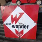 grand panneau d'affichage en émail WONDER, Enlèvement, Utilisé, Panneau publicitaire