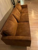 Cognac moderne 3-zitsbank, Huis en Inrichting, Zetels | Zetels, Ophalen, Kunststof, Zo goed als nieuw, Rechte bank