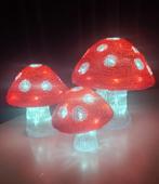 Buitenverlichting Lumineo LED 3 paddenstoelen, Tuin en Terras, Ophalen of Verzenden, Gebruikt, Kunststof, Netvoeding