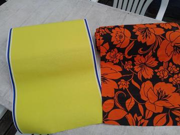 Ligstoel van canvas van stof, geel/blauw of oranje Fleuri Ne beschikbaar voor biedingen