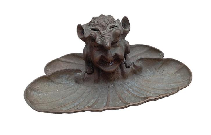 inktpot zeldzaam antiek brons beeld, Antiek en Kunst, Antiek | Brons en Koper, Brons, Ophalen of Verzenden