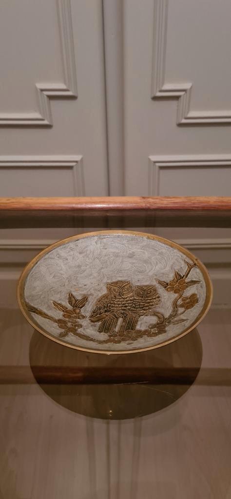 MESSING EMAILLE SCHAALTJE, Huis en Inrichting, Woonaccessoires | Schalen en Manden, Gebruikt, Ophalen
