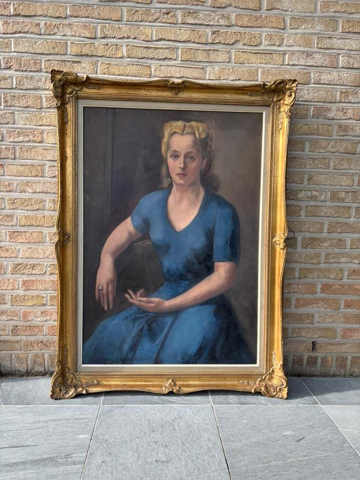 Heel mooi portret geschilderd door Georges Rombaut, Antiek en Kunst, Kunst | Schilderijen | Klassiek, Ophalen